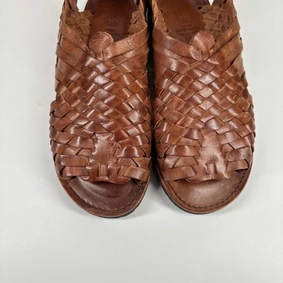 Brand X Huaraches Women's US 8.5 Brown Leather Pachuco Woven Open-Toe Sandals - Picture 2 of 16
